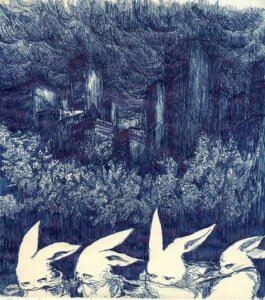 Rating: Safe Score: 0 Tags: amazing_background ambiguous_gender anthro blue_and_white blue_theme city cityscape clothed clothing detailed detailed_background e621 fully_clothed group lagomorph leporid mammal monochrome oratnir pen_(artwork) rabbit toony traditional_media_(artwork) User: bunchy7s