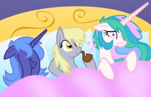 Rating: Questionable Score: 0 Tags: bed bed_mane bedding blanket blue_hair bubble derpy_hooves_(mlp) e621 embarrassed equid equine female feral friendship_is_magic furniture goatanimedatingsim group hair hasbro horn long_hair mammal my_little_pony mythological_creature mythological_equine mythology on_bed pipe princess_celestia_(mlp) princess_luna_(mlp) short_hair smoking_pipe under_covers unicorn yellow_eyes User: bunchy7s