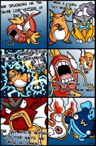 Rating: Safe Score: 0 Tags: 2013 ambiguous_gender animated animated_comic animated_gif aquatic barbel_(anatomy) blue_body comic e621 english_text feral fish flesh_whiskers fur generation_1_pokemon generation_2_pokemon goldeen group gyarados horn humor legendary_pokemon magikarp mammal nintendo nude open_mouth orange_body orange_fur pokemon pokemon_(species) raichu raikou red_body rodent seedatart short_playtime tail teeth text the_fresh_prince_of_bel-air tongue what yellow_body yellow_fur User: bunchy7s