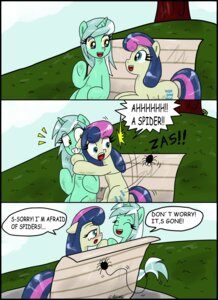 Rating: Safe Score: 0 Tags: absurd_res arachnid arthropod bench blush bonbon_(mlp) ciriliko comic creeper_(minecraft) crossover cutie_mark dialogue e621 earth_pony english_text equid equine female feral friendship_is_magic hair hasbro hi_res horn horse lyra_heartstrings_(mlp) mammal microsoft minecraft mojang my_little_pony mythological_creature mythological_equine mythology on_bench park pony spider tail text unicorn xbox_game_studios User: bunchy7s