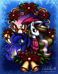 Rating: Safe Score: 0 Tags: 2012 bell blue_hair christmas christmas_clothing christmas_headwear clothing duo e621 equid equine female feral flower friendship_is_magic hair hasbro hat headgear headwear hi_res holidays horn long_hair mammal multicolored_hair my_little_pony mythological_creature mythological_equine mythology plant princess princess_celestia_(mlp) princess_luna_(mlp) purple_eyes royalty santa_hat sibling_(lore) sister_(lore) sisters_(lore) smile teal_eyes text unicorn url whitestar1802 User: bunchy7s