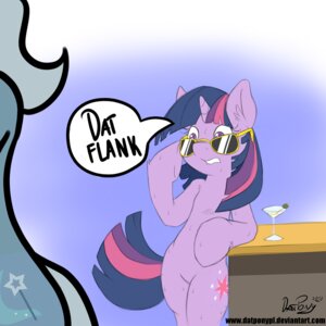 Rating: Questionable Score: 0 Tags: 1:1 2013 alcohol beverage blue_body blue_fur bodily_fluids cutie_mark datponypl dialogue duo e621 english_text equid equine eyewear female food friendship_is_magic fur hair hasbro horn long_hair mammal multicolored_hair my_little_pony mythological_creature mythological_equine mythology open_mouth purple_eyes purple_hair simple_background standing sunglasses sweat teeth text trixie_(mlp) twilight_sparkle_(mlp) two_tone_hair unicorn User: bunchy7s