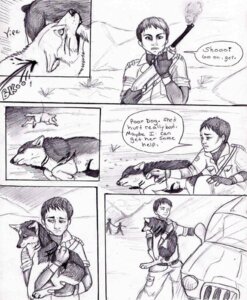 Rating: Questionable Score: 0 Tags: ambiguous_gender blood bodily_fluids canid canine canis comic coop_(wrng) dialogue digitigrade e621 english_text feral graphite_(artwork) greyscale group human male mammal monochrome natsume_(wrng) natsumewolf oz_(wrng) quadruped rikku tail text traditional_media_(artwork) wolf wolf's_rain wolf's_rain_next_generation User: bunchy7s