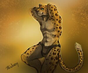 Rating: Safe Score: 0 Tags: 6:5 anthro bulge e621 felid green_eyes looking_at_viewer male mammal simple_background solo tail trunorth User: bunchy7s