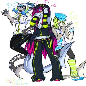 Rating: Safe Score: 0 Tags: 1:1 accessory alternative_fashion annoyed anthro aquatic clothed clothing cyberpop duckymonstah e621 electronics eyewear female fish glasses group hair hat headgear headphones headwear j-fashion lapfox_trax long_hair mayhem_(renard) mischief_(lapfox_trax) multicolored_hair music necktie shark simple_background tail two_tone_hair white_background User: bunchy7s