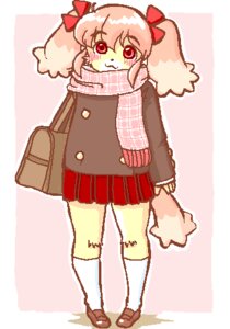 Rating: Safe Score: 0 Tags: :3 anthro bag biped blush bottomwear canid canine canis clothed clothing digital_media_(artwork) domestic_dog e621 female footwear itou_sora kemono kin-shun legwear looking_at_viewer low_res mammal red_eyes ribbons scarf shoes skirt socks solo User: bunchy7s
