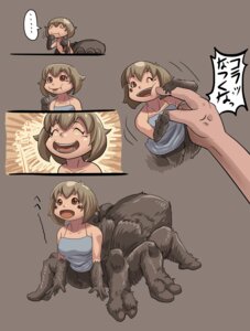 Rating: Safe Score: 0 Tags: 4_eyes arachne arachnid araneomorph arthropod bottomless clothed clothing dialogue disembodied_hand domestic_pet duo e621 european_mythology female greek_mythology happy humanoid_taur japanese_text jumping_spider laugh male multi_eye mythology petaroh smile solo_focus spider taur text tickling translated User: bunchy7s