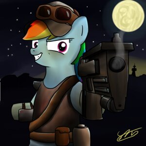 Rating: Safe Score: 0 Tags: 1:1 anthro blue_body blue_fur clothing crossover detailed_background e621 equid equine eyewear fallout female friendship_is_magic fur goggles gun hair hasbro hat headgear headwear horse mammal microsoft moon multicolored_hair my_little_pony night outside parody pony rainbow_dash_(mlp) rainbow_hair ranged_weapon sky solo stanwuuz star starry_sky toony weapon User: bunchy7s