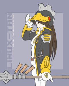 Rating: Safe Score: 0 Tags: anthro armor artist_name avian biped bird blue_border border bottomwear brown_hair character_name clothed clothing e621 female from_side gloves hair hair_over_eye handwear headgear helmet holding_object holding_weapon human jacket juzo-kun kde linux linux-tan long_hair long_sleeves looking_aside looking_at_viewer mammal melee_weapon one_eye_obstructed open_clothing open_jacket open_topwear os-tan pants partially_clothed penguin personification polearm portrait raised_arm red_eyes simple_background solo standing text three-quarter_portrait topwear uniform weapon white_bottomwear white_clothing white_gloves white_handwear white_pants User: bunchy7s