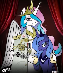 Rating: Safe Score: 0 Tags: 2011 blue_body blue_feathers clothing crown curtains digital_media_(artwork) duo e621 equid equine feathered_wings feathers female feral footprint friendship_is_magic half-length_portrait hasbro headgear horn looking_at_viewer mammal medal mixed_media my_little_pony mythological_creature mythological_equine mythology nazi pawprint photo_background photography_(artwork) portrait posing_for_picture princess_celestia_(mlp) princess_luna_(mlp) sibling_(lore) sister_(lore) sisters_(lore) smile sparkles standing toony uniform watermark white_body white_feathers winged_unicorn wings wolfjedisamuel User: bunchy7s Rating: Safe Score: 0 Tags: 2011 blue_body blue_feathers clothing crown curtains digital_media_(artwork) duo e621 equid equine feathered_wings feathers female feral footprint friendship_is_magic half-length_portrait hasbro headgear horn looking_at_viewer mammal medal mixed_media my_little_pony mythological_creature mythological_equine mythology nazi pawprint photo_background photography_(artwork) portrait posing_for_picture princess_celestia_(mlp) princess_luna_(mlp) sibling_(lore) sister_(lore) sisters_(lore) smile sparkles standing toony uniform watermark white_body white_feathers winged_unicorn wings wolfjedisamuel User: bunchy7s