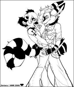 Rating: Safe Score: 0 Tags: 2006 alternative_fashion anthro black_and_white bottomwear clothed clothing cross deathhawk duo e621 emo female glamfur hair inverted_cross kaku_q._spookaboo lemur male mammal mohawk monochrome oversized_bottomwear oversized_clothing oversized_pants pants primate ring-tailed_lemur romantic romantic_couple short_hair simple_background strepsirrhine tail tattoo zeriara zeriara_(character) User: bunchy7s