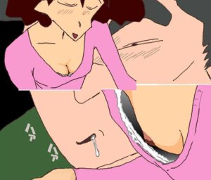 Rating: Explicit Score: 0 Tags: 1boy 1girls bra breasts crayon_shin-chan female housewife japanese_text kawaguchi_(crayon_shin-chan) male male_focus milf misae_nohara nipples pointy_chin rape rule34 saliva underwear User: bunchy7s