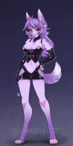 Rating: Safe Score: 0 Tags: 4_toes alternative_fashion anthro barefoot big_breasts biped bottomwear breasts canid canine canis claws clothing collar domestic_dog e621 feet female fishnet_clothing gigi_(neolucky) gloves goth hair hand_on_hip handwear hi_res humanoid_face latex latex_bottomwear latex_clothing latex_skirt leather looking_at_viewer luckypan mammal miniskirt purple_hair red_eyes skirt smile smirk solo standing tail toes User: bunchy7s