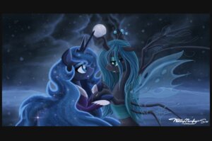 Rating: Safe Score: 0 Tags: 2013 absurd_res arthropod blue_eyes changeling_(mlp) clothing cloud coat cool_colors crown duo e621 equid equine eye_contact fangs female feral friendship_is_magic green_eyes green_hair hair hasbro headgear hi_res hole_(anatomy) horn insect_wings letterbox long_hair looking_at_another mammal moon my_little_pony mythological_creature mythological_equine mythology night princess princess_luna_(mlp) queen queen_chrysalis_(mlp) romantic romantic_ambiance romantic_couple royalty sparkles spider_web star teeth topwear unicorn willisrisque wings User: bunchy7s