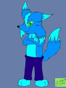 Rating: Safe Score: 0 Tags: 2009 3:4 ambiguous_gender anthro blue_body blue_fur bottomwear canid canine canis clothed clothing e621 fur green_eyes looking_at_viewer mammal marquis2007 pants simple_background solo swift_(marquis2007) tail topless wolf User: bunchy7s