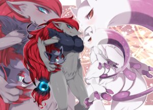 Rating: Questionable Score: 0 Tags: 3_fingers 3_toes 4_fingers abstract_background accessory agemono anthro anthrofied big_claws black_body black_fur blowup_background blue_eyes blush breasts canid canine claws digitigrade e621 featureless_breasts feet female fingers flying fur generation_5_pokemon generation_6_pokemon grey_body grey_fur grin group hair hair_accessory hairband legendary_pokemon long_hair looking_at_viewer looking_back low-angle_view mammal mega_evolution mega_mewtwo mega_mewtwo_y navel nintendo orange_eyes outline pokemon pokemon_(species) pokemorph purple_body red_eyes red_hair simple_background size_difference smile standing toes white_body zoroark zorua User: bunchy7s