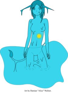 Rating: Questionable Score: 0 Tags: damian_wafstet e621 female goo_creature hi_res horn looking_at_viewer raeyna simple_background solo tail white_background User: bunchy7s