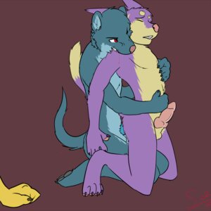 Rating: Explicit Score: 0 Tags: 2010 anal anal_sex balls bite blood canine canine_penis closed_eyes from_behind gay knot male nude penetration penis purple rule34 sex swizzlestix User: bunchy7s