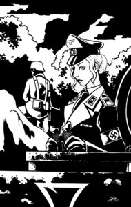Rating: Safe Score: 0 Tags: binoculars clothed clothing e621 female gun hat headgear headwear human machine_gun mammal monochrome nazi plant ranged_weapon solo sunamori tree uniform weapon wood User: bunchy7s