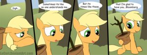 Rating: Safe Score: 0 Tags: 2012 applejack_(mlp) blonde_hair bloomberg_(mlp) comic cutie_mark dialogue e621 earth_pony english_text equid equine female feral friendship_is_magic grass green_eyes hair hasbro horse loceri mammal my_little_pony outside plant plant_pot pony potted_plant tail text tree url wood User: bunchy7s