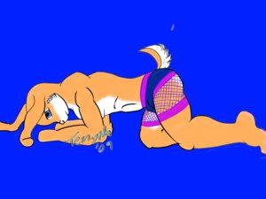 Rating: Questionable Score: 0 Tags: 2009 4:3 all_fours anthro blue_background clothed clothing digital_media_(artwork) e621 lagomorph leporid male mammal pose rabbit side_view simple_background solo tenyth topless underwear User: bunchy7s