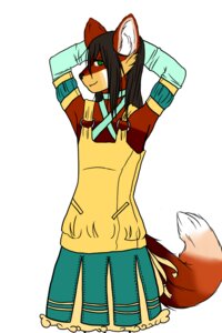 Rating: Safe Score: 0 Tags: 2:3 ailurid anthro clothed clothing crossdressing e621 femboy fray_(twinfoxes) hi_res male mammal potassiumdrip red_panda simple_background solo tail white_background User: bunchy7s