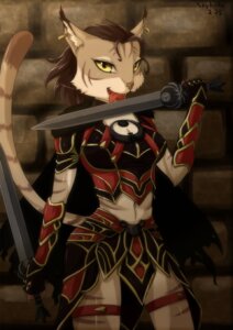 Rating: Safe Score: 0 Tags: anthro armor breasts brown_hair cleavage clothed clothing e621 ear_piercing felid female fur hair hi_res khajiit licking long_hair mammal melee_weapon microsoft midriff navel nightangale_logo piercing skimpy skykain solo star_(skykain) sword tail the_elder_scrolls tongue tongue_out weapon yellow_eyes User: bunchy7s