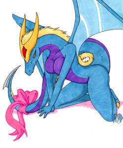 Rating: Safe Score: 0 Tags: all_fours anthro blue_body breasts derian dragon e621 female membrane_(anatomy) membranous_wings mythological_creature mythological_scalie mythology naturally_censored non-mammal_breasts nude ribbons scalie solo spread_legs spreading tail tierafoxglove wings User: bunchy7s