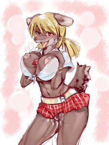 Rating: Explicit Score: 0 Tags: accessory anthro belt big_breasts biped blonde_hair blush bodily_fluids bottomwear breasts canid canine clothing cum dripping e621 female genital_fluids hair mammal naughty_face necktie nipples panties seductive shaolin_bones skirt solo standing underwear vaginal_fluids User: bunchy7s