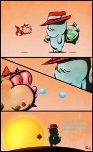 Rating: Safe Score: 0 Tags: ambiguous_gender aquatic awesomenauts black_border border clothing digital_media_(artwork) duo e621 english_text fish hat headgear headwear hi_res male origin_story spike_(awesomenauts) spikes spikes_(anatomy) sun text unknown_artist vinnie_(awesomenauts) User: bunchy7s