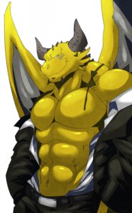 Rating: Safe Score: 0 Tags: 2012 abs anthro belt biceps big_muscles blue_dragon_(series) bottomwear bow_(feature) bow_tie butler claws clothed clothing dragon e621 front_view grey_eyes grin hi_res horn jacket kokukokuboo looking_at_viewer male membrane_(anatomy) membranous_wings muscular muscular_anthro muscular_male mythological_creature mythological_scalie mythology open_clothing open_shirt open_topwear pants pecs rudolph_(blue_dragon) scales scalie shirt simple_background smile solo suit topwear undressing white_background wings yellow_body User: bunchy7s