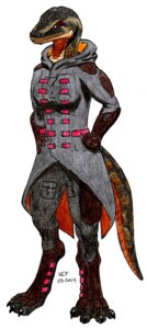 Rating: Safe Score: 0 Tags: 2014 4_toes absurd_res anthro armor breasts brown_eyes claws clothing digitigrade e621 feet female gloves hands_on_hips handwear hi_res hood leather leather_armor non-mammal_breasts python rashii reptile scalie signature simple_background snake solo toe_claws toes traditional_media_(artwork) veronica_foxx User: bunchy7s