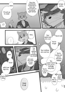 Rating: Safe Score: 0 Tags: anthro canid canine canis chest_tuft clothing comic cotton_(artist) dialogue domestic_dog duo e621 english_text eyes_closed fur greyscale male mammal monochrome natsume_(tooboe_bookmark) nitobe sleeping text tooboe_bookmark tuft User: bunchy7s