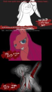Rating: Questionable Score: 0 Tags: bad_end blood bodily_fluids death duo e621 earth_pony english_text equid equine feathered_wings feathers female feral friendship_is_magic gore grimdark haiku_oezu hasbro hi_res horse mammal my_little_pony mythological_creature mythological_equine mythology pegasus pinkamena_(mlp) pinkie_pie_(mlp) pony rainbow_dash_(mlp) text wings User: bunchy7s Rating: Questionable Score: 0 Tags: bad_end blood bodily_fluids death duo e621 earth_pony english_text equid equine feathered_wings feathers female feral friendship_is_magic gore grimdark haiku_oezu hasbro hi_res horse mammal my_little_pony mythological_creature mythological_equine mythology pegasus pinkamena_(mlp) pinkie_pie_(mlp) pony rainbow_dash_(mlp) text wings User: bunchy7s