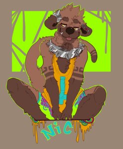 Rating: Safe Score: 0 Tags: anthro biped black_nose blep bottomwear brown_body brown_fur canid canine canis chumbasket clothed clothing collar digital_media_(artwork) domestic_dog e621 ear_piercing fangs fur hi_res jewelry male mammal multicolored_body multicolored_fur neck_tuft piercing shirt shorts sitting solo spiked_collar spikes tank_top teeth tongue tongue_out topwear tuft two_tone_body two_tone_fur yellow_eyes User: bunchy7s