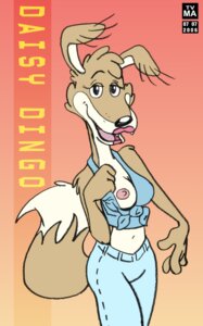 Rating: Questionable Score: 0 Tags: 2006 anthro blinky_bill_(series) breasts canid canine canis daisy_dingo dingo dipstick_tail e621 female floppy_ears lips lipstick looking_at_viewer makeup mammal markings midriff navel nipples one_breast_out solo tail tail_markings tvma User: bunchy7s