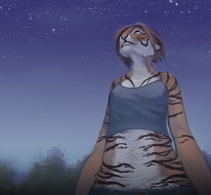 Rating: Safe Score: 0 Tags: 2010 anthro blonde_hair clothing detailed_background e621 felid female hair jewelry mammal necklace night outside pantherine shirt short_hair sky solo star starry_sky stripes tank_top theowlette tiger topwear yellow_eyes User: bunchy7s