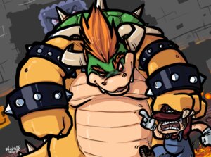 Rating: Safe Score: 0 Tags: 2009 2_horns anthro armband bakasam bodily_fluids bowser bracelet claws collar detailed_background duo e621 facial_hair fangs hair horn human jewelry koopa male mammal mario mario_bros mustache nintendo plumber reptile scalie shell slightly_chubby spiked_armband spiked_bracelet spiked_shell spikes spikes_(anatomy) sweat teeth toony User: bunchy7s