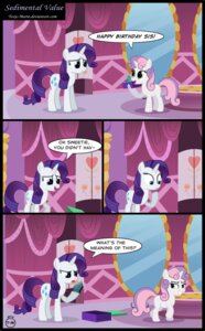 Rating: Safe Score: 0 Tags: blue_eyes box comic container cutie_mark dialogue duo e621 english_text equid equine female feral friendship_is_magic fur gift green_eyes hair hasbro hi_res horn inside mammal mirror multicolored_hair my_little_pony mythological_creature mythological_equine mythology purple_hair quadruped rarity_(mlp) rock sibling_(lore) smile solo sweetie_belle_(mlp) tail text toxic-mario two_tone_hair unicorn white_body white_fur young young_feral User: bunchy7s