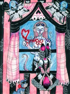 Rating: Questionable Score: 0 Tags: 3:4 accessory alternative_fashion anthro blood bodily_fluids bow_(feature) bow_accessory bow_ribbon canid canine canis chival crayon_(artwork) domestic_dog dreadlocks e621 female glamfur goth gothic_lolita group hair_accessory hair_bow hair_ribbon heart_symbol j-fashion leelee_(pink_fox) lolita_(fashion) male mammal marker_(artwork) mixed_media pen_(artwork) ribbons spider_web tail traditional_media_(artwork) vampire victorian_goth User: bunchy7s