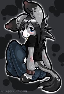 Rating: Safe Score: 0 Tags: 2005 alternative_fashion anthro asinus black_hair blue_eyes blush clothed clothing donkey e621 equid equine female fur grey_body hair long_hair lucah lucah_(character) mammal solo tail tail_tuft tuft User: bunchy7s