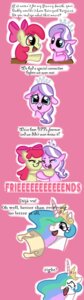 Rating: Safe Score: 0 Tags: ambiguous_form apple_bloom_(mlp) comic crown dialogue diamond_tiara_(mlp) e621 earth_pony english_text equid equine female feral friendship_is_magic hair hasbro headgear hi_res horn horse mammal multicolored_hair my_little_pony peppersupreme pony princess_celestia_(mlp) red_hair text two_tone_hair young young_female young_feral User: bunchy7s