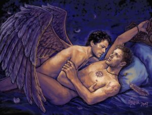 Rating: Explicit Score: 0 Tags: 2boys actor angel angel_wings artist_signature bara black_hair black_wings blonde_hair castiel castiel_(supernatural) celebrity chest_tattoo completely_nude cuddling dean_winchester feathers gay handprint holding_partner in_bed in_character jensen_ackles light_skin looking_at_partner loving_embrace male male/male male_only misha_collins naked naked_male necklace nipples nude nude_male occult_symbol pentagram romantic rule34 supernatural supernatural_(series) tagme tattoo uncensored yaoi User: bunchy7s