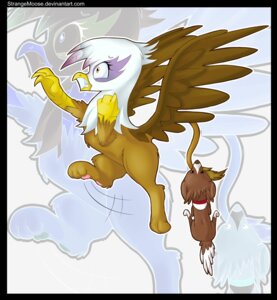 Rating: Safe Score: 0 Tags: 2013 absurd_res amber_eyes avian beak bite black_border blowup_background border brown_body brown_feathers brown_fur canid canine canis domestic_dog duo e621 feathered_wings feathers female feral friendship_is_magic fur gilda_(mlp) gryphon hasbro hi_res mammal my_little_pony mythological_avian mythological_creature mythology simple_background strangemoose tail text url white_body white_feathers white_fur wings winona_(mlp) User: bunchy7s