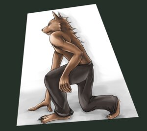 Rating: Safe Score: 0 Tags: 4_toes 5_fingers anthro barefoot biped bottomwear brown_body brown_fur canid canine canis claws clothed clothing domestic_dog e621 feet fingers frown fur male mammal pants side_view simple_background sky_gomi solo toes topless User: bunchy7s