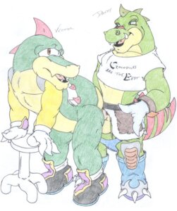 Rating: Explicit Score: 0 Tags: anthro bent_over clothing crocodile dandy_the_crocodile male male_only multiple_males nude reptile rule34 sega sex sonic_(series) sonic_the_hedgehog_(series) stool straight_hair tagme traditional_media_(artwork) vector_the_crocodile yaoi User: bunchy7s