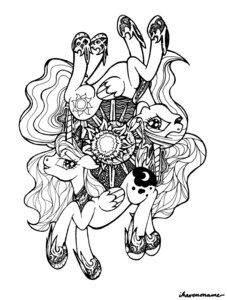 Rating: Safe Score: 0 Tags: 2013 absurd_res crown cutie_mark duo e621 equid equine feathered_wings feathers female feral friendship_is_magic hasbro headgear hi_res horn ihavnoname looking_at_viewer looking_back lying mammal monochrome my_little_pony mythological_creature mythological_equine mythology on_front princess_celestia_(mlp) princess_luna_(mlp) simple_background white_background winged_unicorn wings User: bunchy7s
