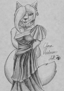 Rating: Safe Score: 0 Tags: anthro arctic_wolf canid canine canis daelyhelaxon e621 female graphite_(artwork) greyscale looking_at_viewer mammal monochrome solo tail traditional_media_(artwork) wolf User: bunchy7s