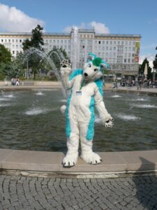 Rating: Safe Score: 0 Tags: 3:4 absurd_res anthro blue_body blue_fur canid canine canis clothing costume domestic_dog e621 fisheye_lens fountain front_view full-length_portrait fur fursuit grandfathered_content green_hair group hair hi_res husky male mammal nordic_sled_dog pond portrait real ryaku solo_focus spitz unknown_artist User: bunchy7s