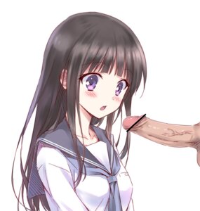 Rating: Explicit Score: 0 Tags: black_hair blush censored chitanda_eru hiten_(hitenkei) hyouka long_hair male open_mouth penis penis_awe purple_eyes rule34 school_uniform serafuku simple_background veins veiny_penis white_background User: bunchy7s